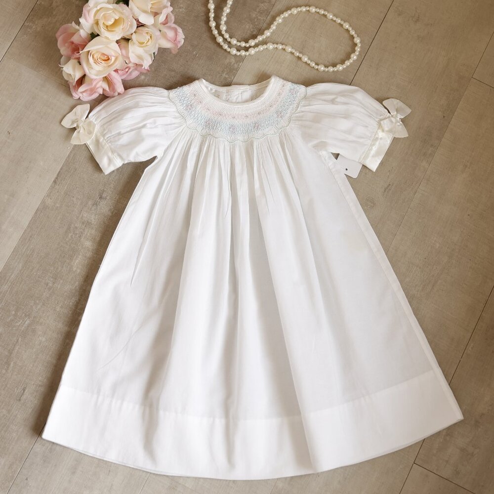 Strasburg White Smocked Heirloom Dress RARE FIND Special Occasion Portraits